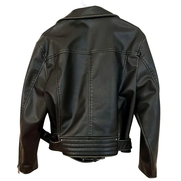 Zara Vegan Leather Jacket in Dark Brown • Size Medium • NEW WITH TAGS - Picture 5 of 12
